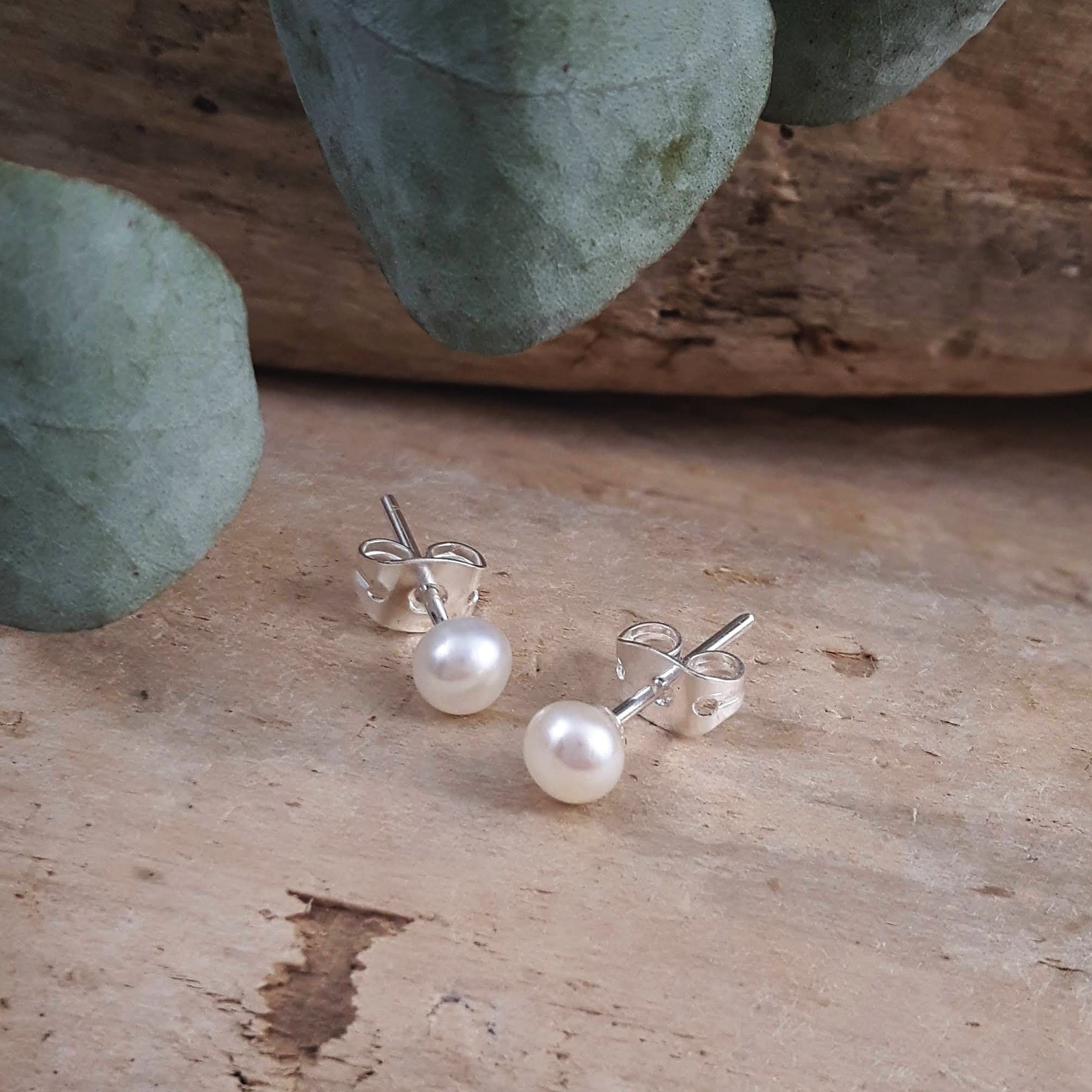 White Pearl Tiny Stud Earrings