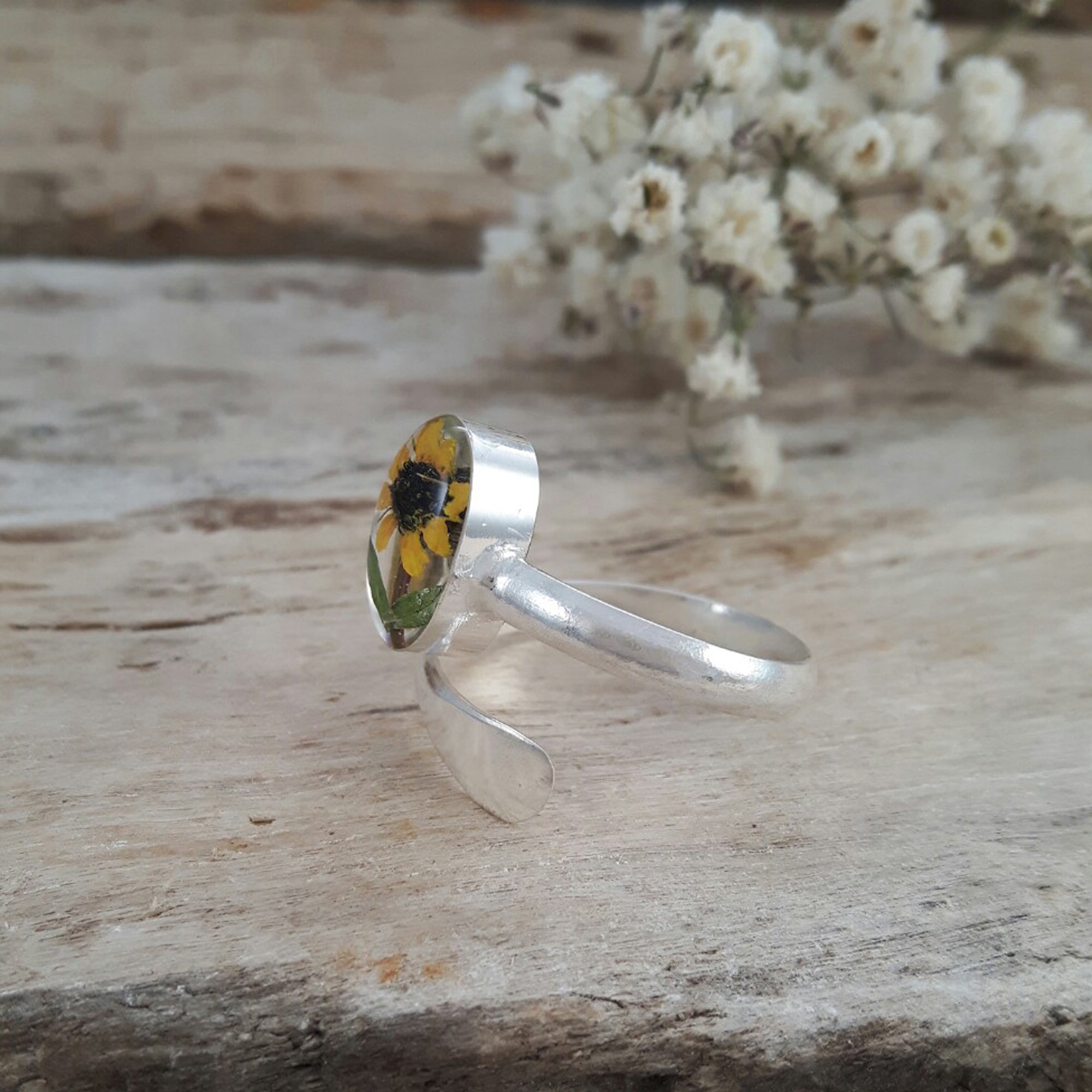 Flores Sunflower Small Adjustable Ring