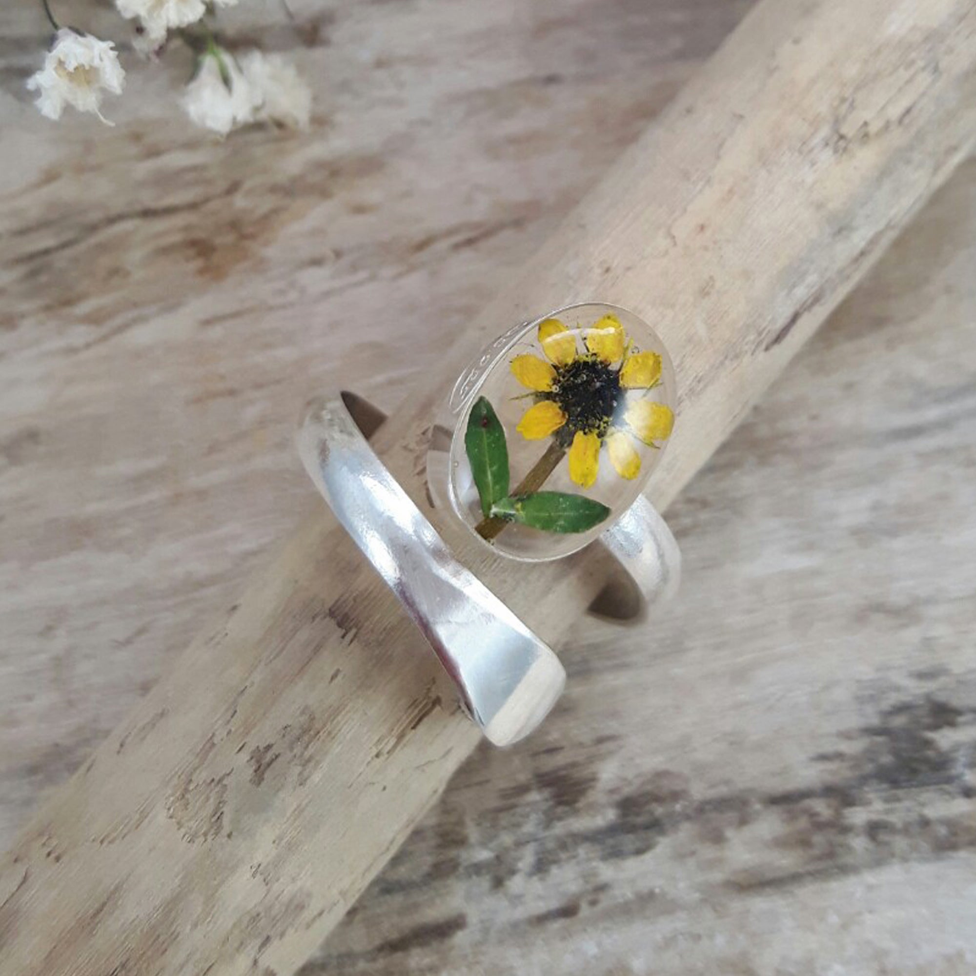 Flores Sunflower Small Adjustable Ring