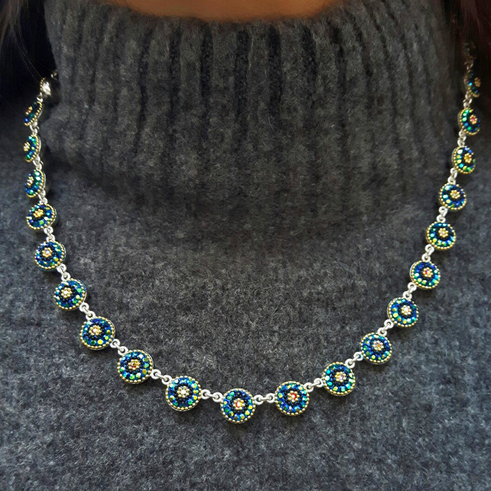 Allegra Iridescent Rd Daisy Necklace